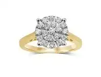 Bevilles Jewellery Martina Solitaire Look Ring with 0.55ct of Diamonds in 9ct Yellow Gold - N offer