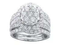 Bevilles Jewellery 18ct White Gold 4.00ct Diamond Ring Set - Q offer