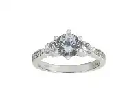 Bevilles Jewellery Cubic Zirconia Claw Set Ring in Sterling Silver - M offer
