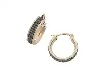 Bevilles Jewellery Smokey Grey Pave Crystal Rose Hoop Earrings offer