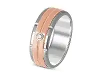 Bevilles Jewellery 8mm Tungsten Ring with Diamond - W offer