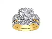 Bevilles Jewellery 9ct Yellow Gold 2.00ct Diamond Ring Set - L offer