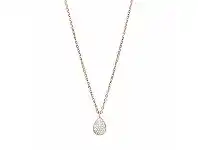 Bevilles Jewellery Puff Pear Crystal Necklace in Rose Stainless Steel offer