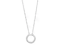 Bevilles Jewellery Open Circle Twist Crystal Necklace in Stainless Steel offer