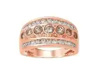 Bevilles Jewellery 18ct Rose Gold 1.00ct 7 Cognac Diamonds Ring offer