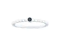 Bevilles Jewellery Black Cubic Zirconia Sterling Silver Ring offer