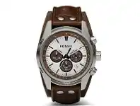 Bevilles Jewellery FOSSIL COACHMAN GENTS CHRONOGRAPH BROWN AND SILVER FACE TAN LEATHER BAND CH2565 offer