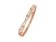 Bevilles Jewellery Crystal Station Crossover Bangle in Rose Stainless Steel offer