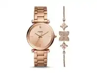 Bevilles Jewellery Fossil Carlie Gift Set Watch and Bracelet ES4685SET offer