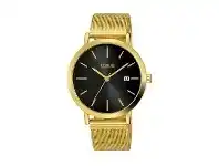 Bevilles Jewellery Lorus Men's Gold Plated Mesh Watch Model RH942JX9 offer