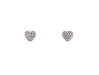 Bevilles Jewellery Children's Sterling Silver Cubic Zirconia Heart Stud Earrings offer