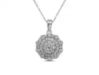 Bevilles Jewellery 9ct White Gold 1.50ct Diamond Halo Pendant offer