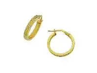 Bevilles Jewellery 9ct Yellow Gold Silver Infused Greek Hoop Earrings 15mm offer