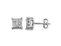 Bevilles Jewellery Diamond Stud Earrings with 1/5ct of Diamonds in 10ct White Gold offer