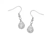 Bevilles Jewellery Crystal Teardrop Earrings in Stainless Steel offer
