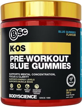healthylife Bsc body science k-os pre- workout blue gummies 300g offer