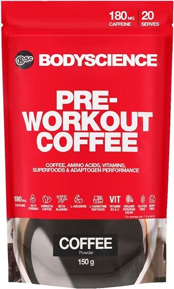 healthylife Bsc body science pre-workout coffee 150g offer