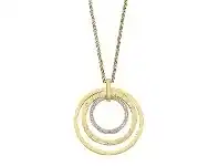 Bevilles Jewellery Yellow Stainless Steel Love Life Laughter Open Circle Necklace offer