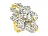 Bevilles Jewellery 9ct Yellow Gold 2.00ct Diamond Swirl Ring - L offer
