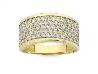 Bevilles Jewellery 9ct Yellow Gold Cubic Zirconia Pave Ring - M offer