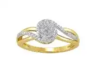 Bevilles Jewellery Brilliant Ring with 0.15ct of Diamonds in 9ct Yellow Gold - L offer