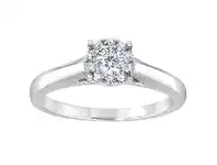 Bevilles Jewellery Solitaire Look Ring with 0.30ct of Diamonds in 14ct White Gold - O offer