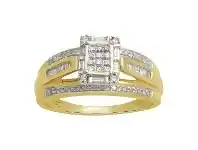 Bevilles Jewellery 9ct Yellow Gold 0.50ct Diamond Invisible Princess Ring - N offer