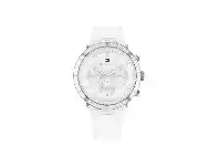 Bevilles Jewellery Tommy Hilfiger Multi-function White Leather Ladies Watch offer