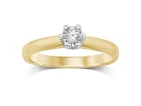 Bevilles Jewellery Brilliant Illusion Solitaire Miracle Ring with 0.10ct Diamonds in 9ct Yellow Gold - Q offer
