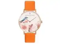 Bevilles Jewellery Christian Paul Garry Fleming Orange Leather Watch GFL04 offer
