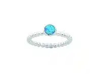 Bevilles Jewellery Sterling Silver Synthetic Blue Opal Stackable Ring - M offer