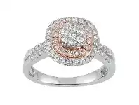 Bevilles Jewellery 75pts of Diamonds 9ct White and Rose Gold Ring - Q offer