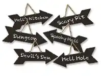 The Party People Shop Signs - Halloween, Directions 6 pk offer