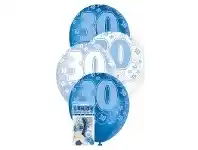 The Party People Shop Balloon Pack - Blue Glitz 30th Birthday 6 pk offer