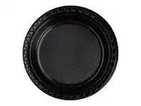 The Party People Shop Plates - Dinner, Round Black 20 pk offer