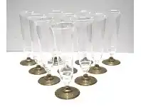 Champagne Glasses, Gold Base 10 pk