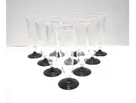 The Party People Shop Champagne Glasses, Black Base 10 pk offer
