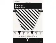 The Party People Shop Flag Bunting - Pennant Dots & Stripes, Black offer