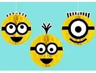 Hanging Decoration - Honeycomb, Despicable Me Minion Made 3 pk