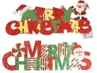 The Party People Shop Hanging Sign - Glitter, Merry Christmas Assorted offer