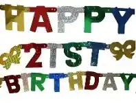 Banner - Jointed Letter, Happy 21st Birthday