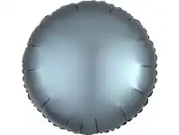 The Party People Shop Balloon - Foil, Round 18" Satin Steel Blue offer