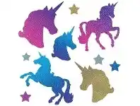 Cardboard Cutouts - Unicorns, Holographic 10 pk