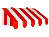 Wall Decoration - Awning, Red & White Stripe