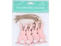 The Party People Shop Hanging Ornaments - Easter Bunnies, Pink 4 pk offer
