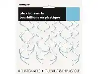 The Party People Shop Hanging Decorations - Swirls, Pale Blue 8 pk offer