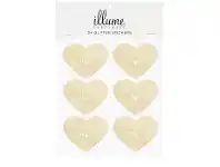 Stickers - Glitter Hearts, Gold 24 pk