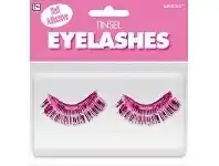 The Party People Shop False Eyelashes - Tinsel, Pink offer