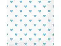The Party People Shop Serviettes - Cocktail, Hearts Pale Blue 16 pk offer