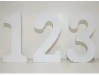Wooden Numbers - 11 cm White
